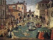 BELLINI, Gentile Miracle of the True Cross oil painting